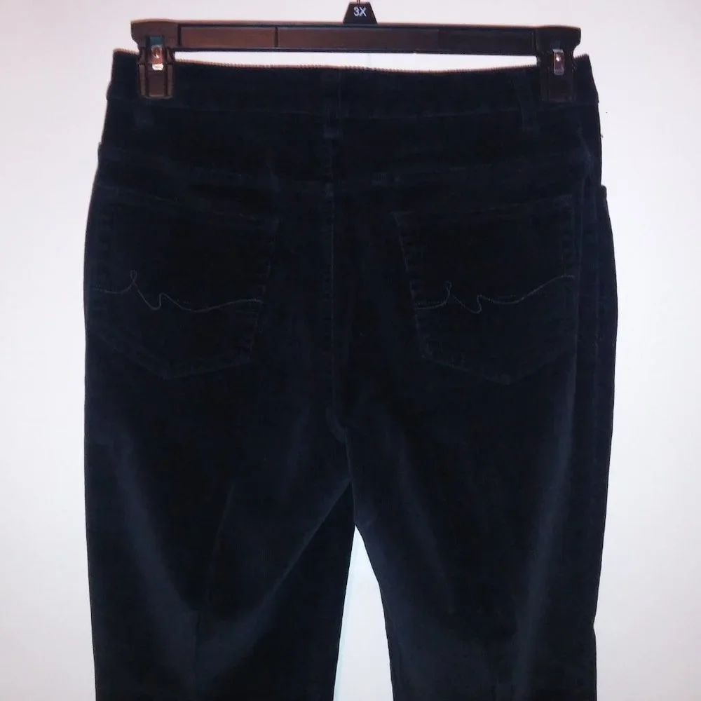 St Johns Bay Womens Pants Size 8 Solid Black Corduroy Stretch Skinny‎ Waist 28" - Picture 12 of 14